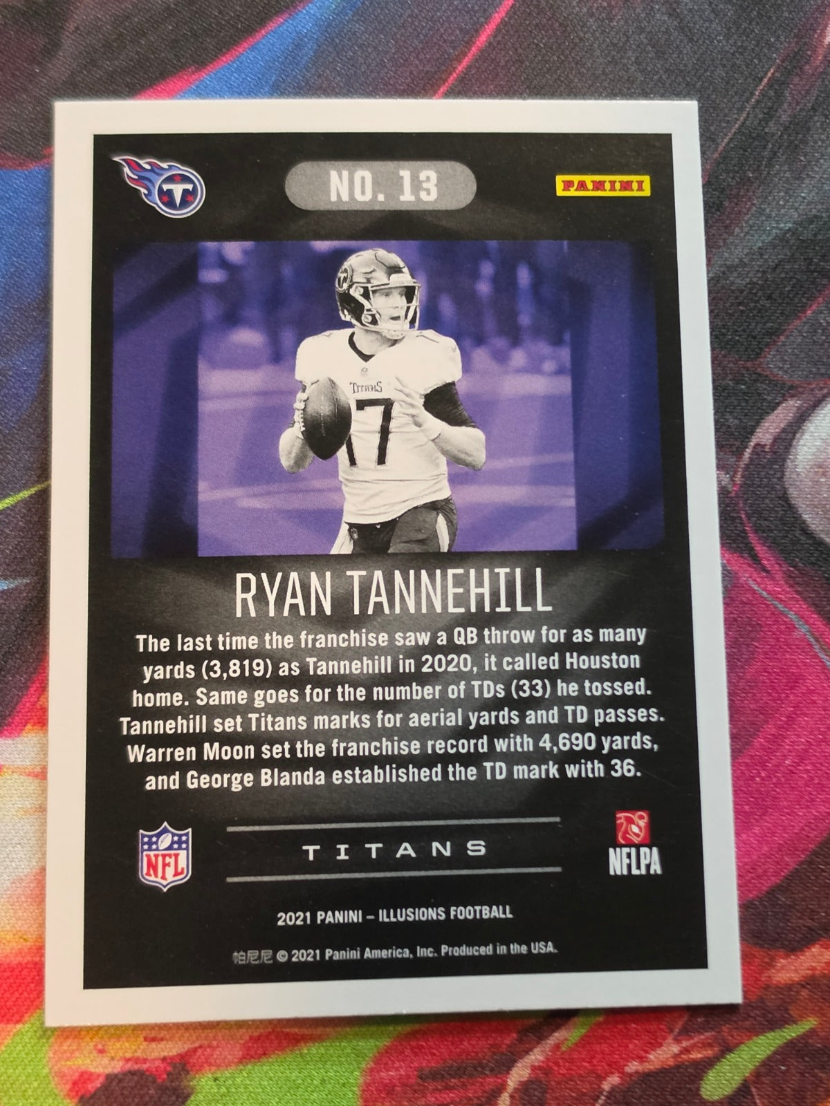 Ryan Tannehill 2021 Panini Illusions 13 NM Football (Back)