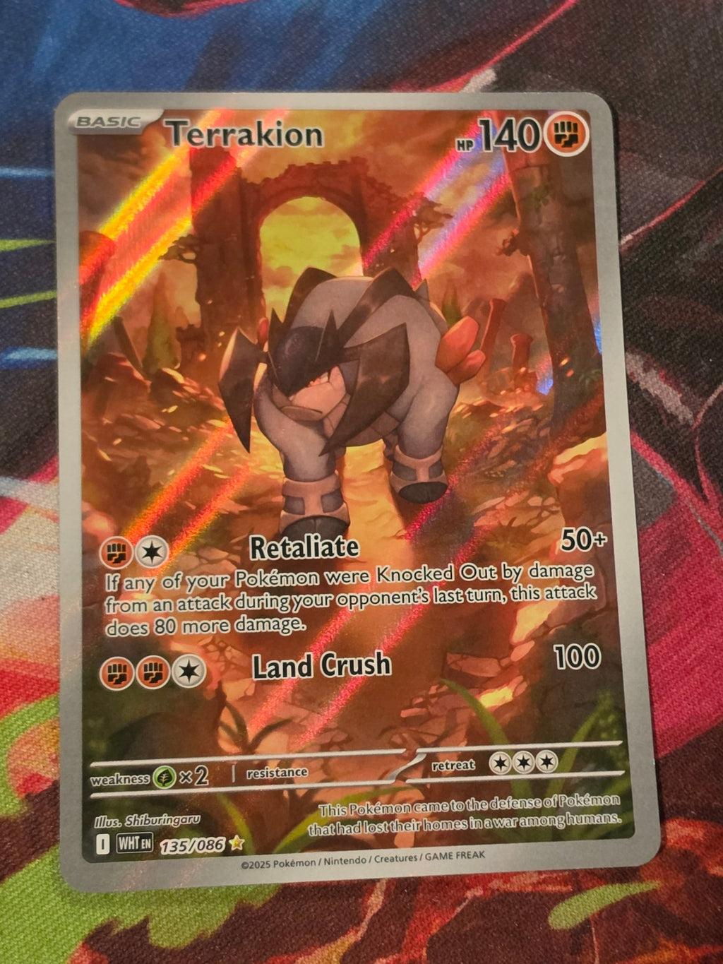 Terrakion Illustration Rare White Flare 135/086 NM Pokemon