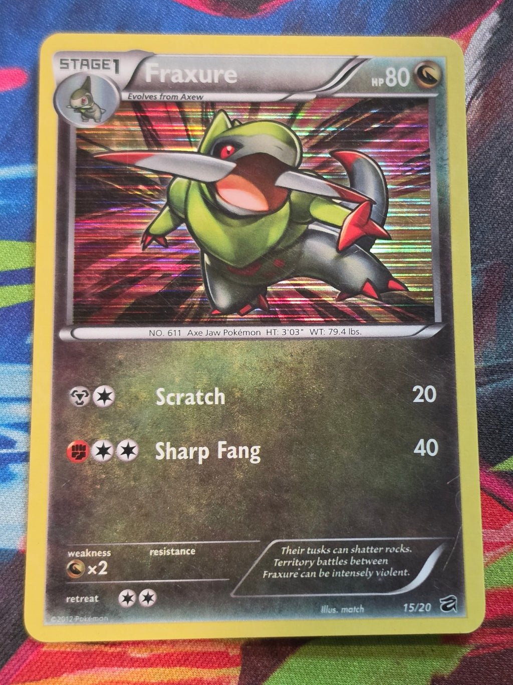 Fraxure (15) Holo Rare Dragon Vault 15/20 MP Pokemon