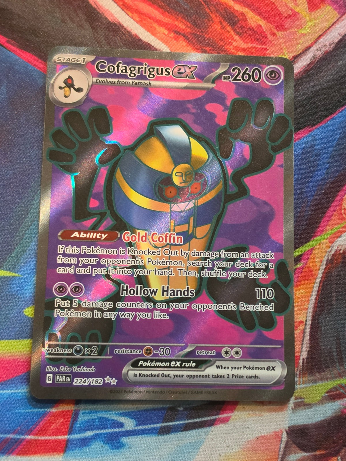 Cofagrigus ex Ultra Rare SV04: Paradox Rift 224/182 NM Pokemon