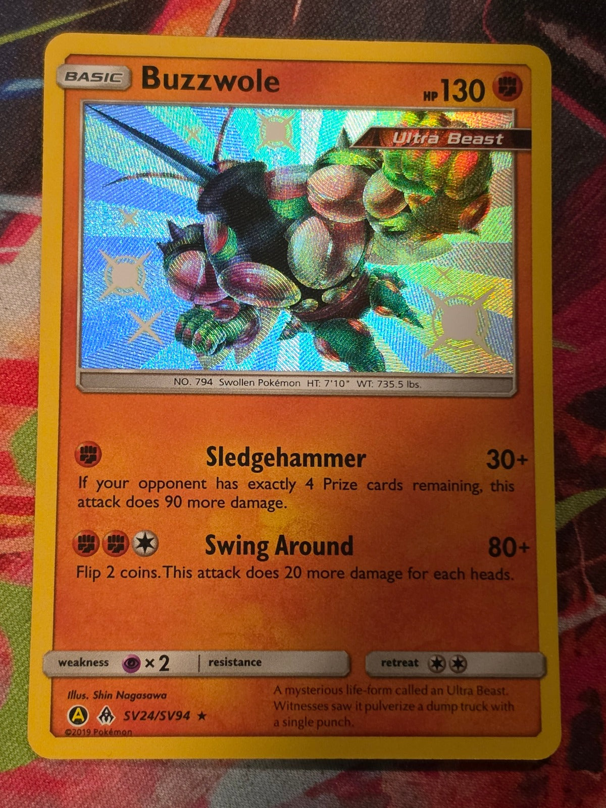 Buzzwole Shiny Holo Rare Hidden Fates: Shiny Vault SV24/SV94 LP Pokemon