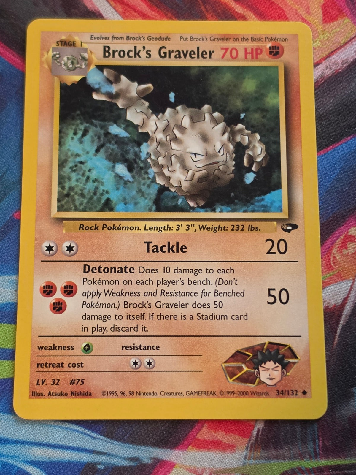 Brock's Graveler - 034/132 - Gym Challenge - Uncommon - Unlimited - LP+ Pokemon