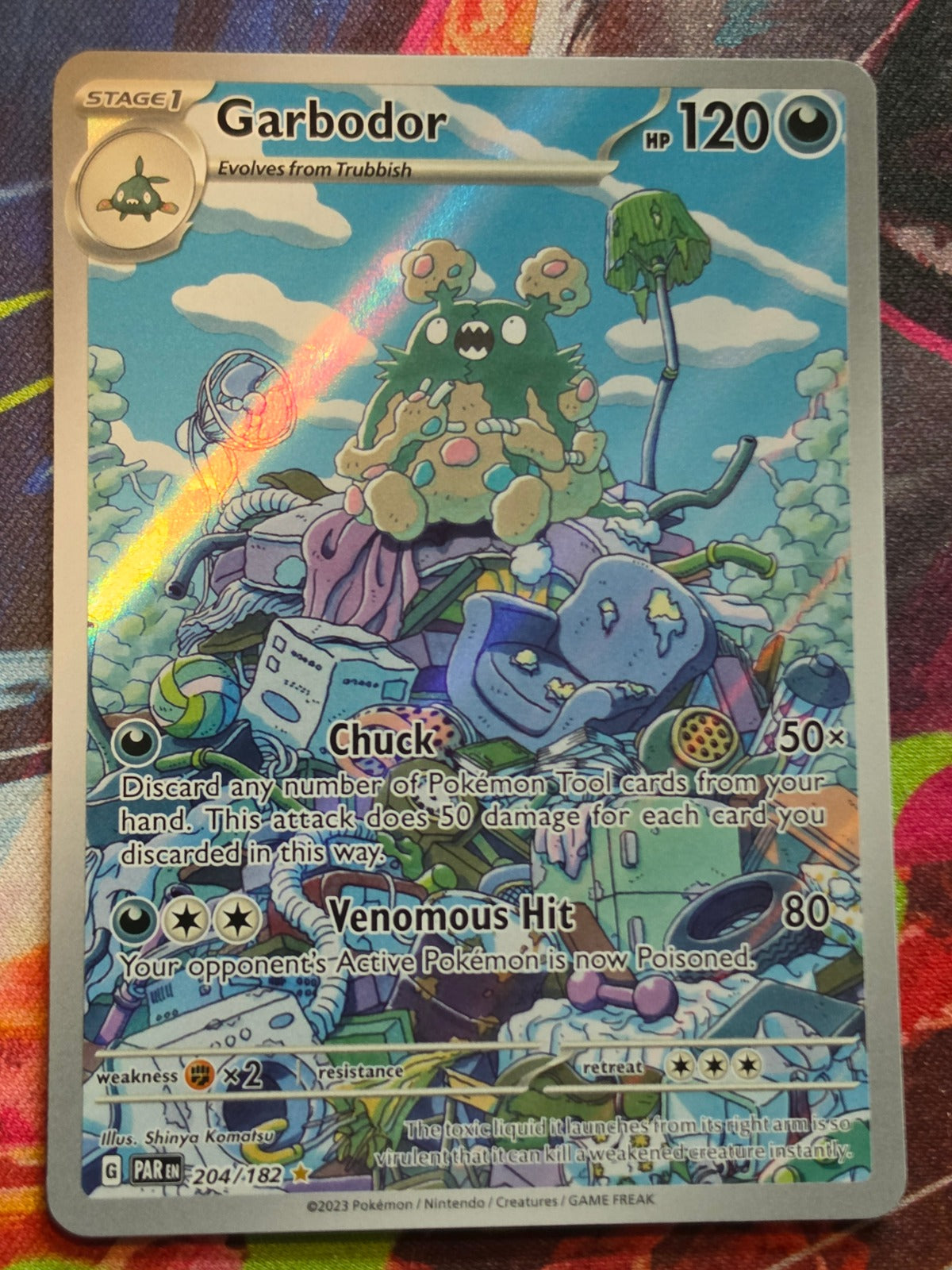 Garbodor Illustration Rare SV04: Paradox Rift 204/182 NM- Pokemon