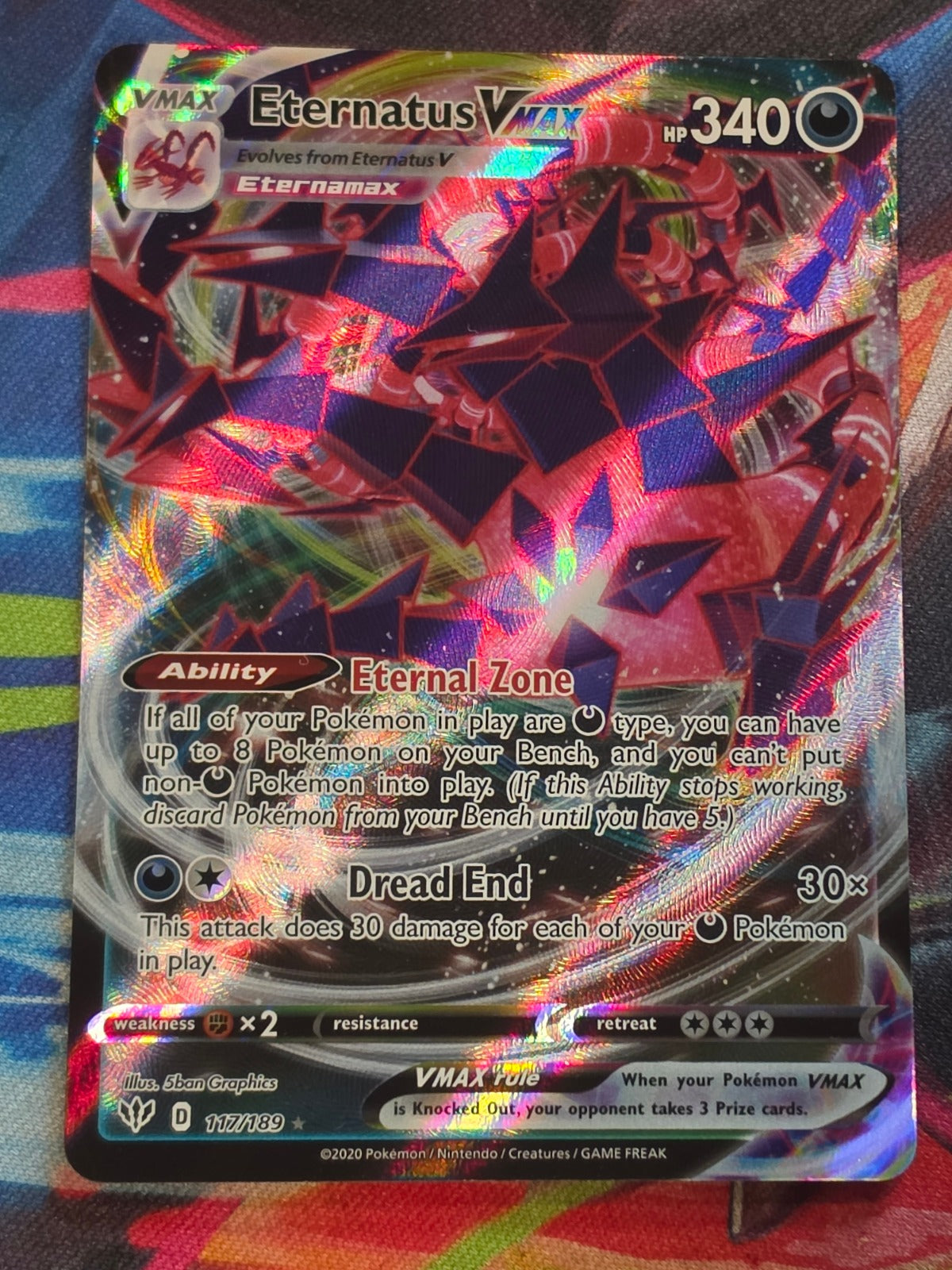 Eternatus VMAX Ultra Rare SWSH03: Darkness Ablaze 117/189 NM Pokemon
