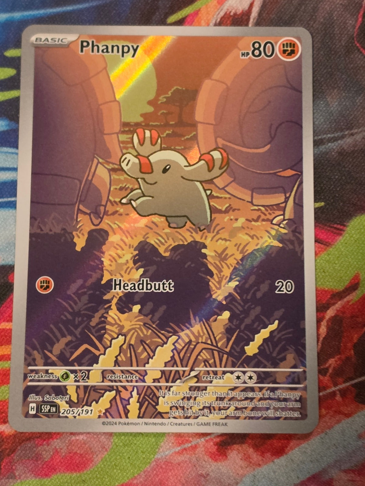 Phanpy Illustration Rare SV08: Surging Sparks 205/191 NM Pokemon