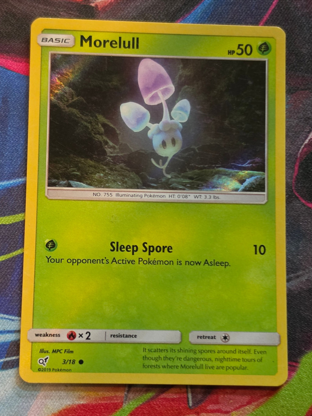 Morelull Holo Common Detective Pikachu 3/18 LP Pokemon