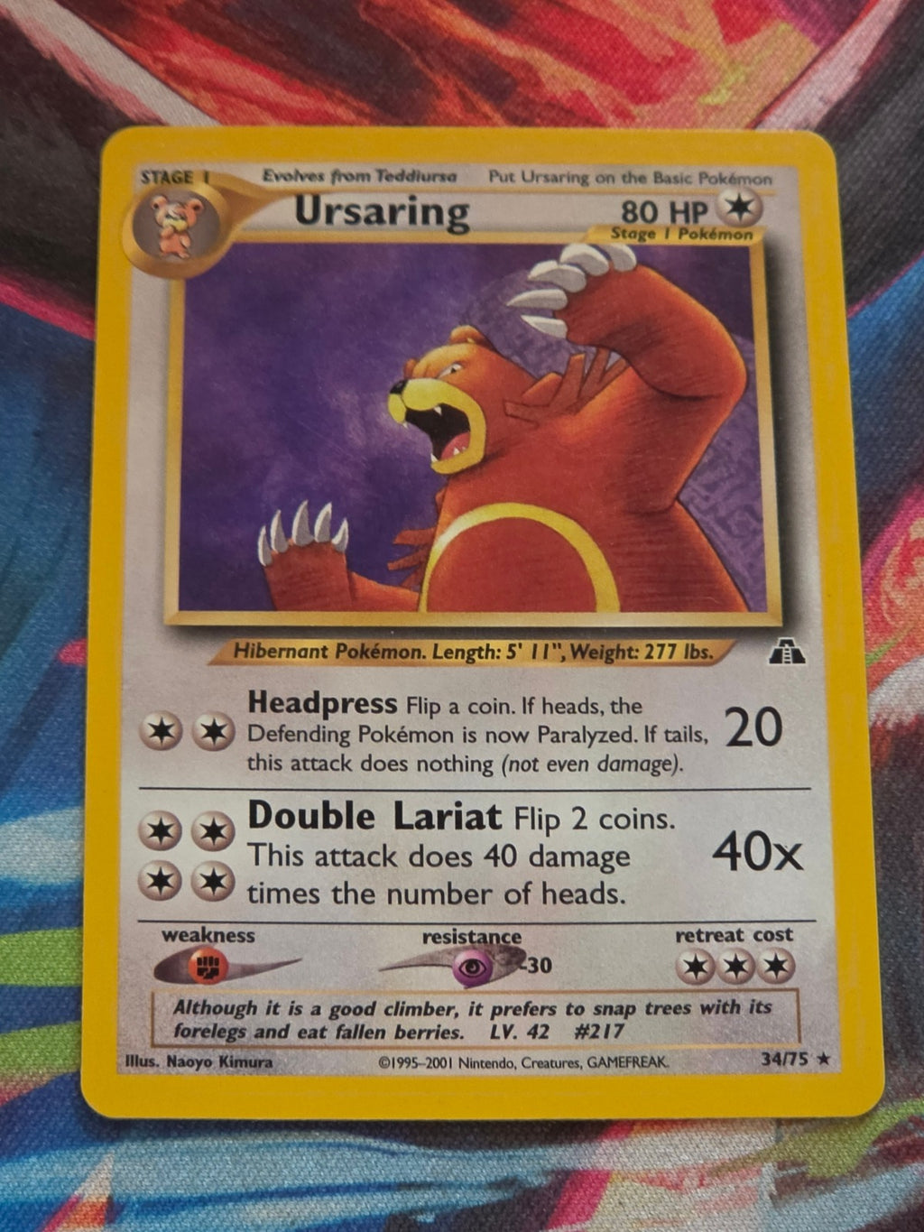 Ursaring (34) Unlimited Rare Neo Discovery 34/75 NM Pokemon