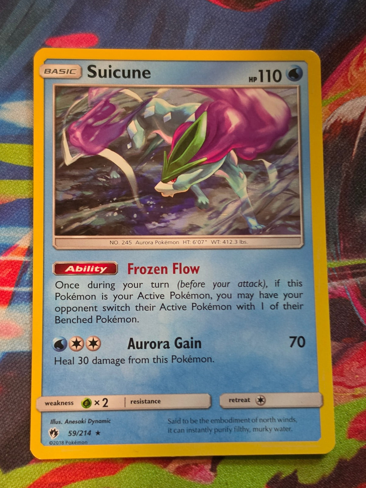 Suicune Holo Rare SM - Lost Thunder 59/214 LP Pokemon