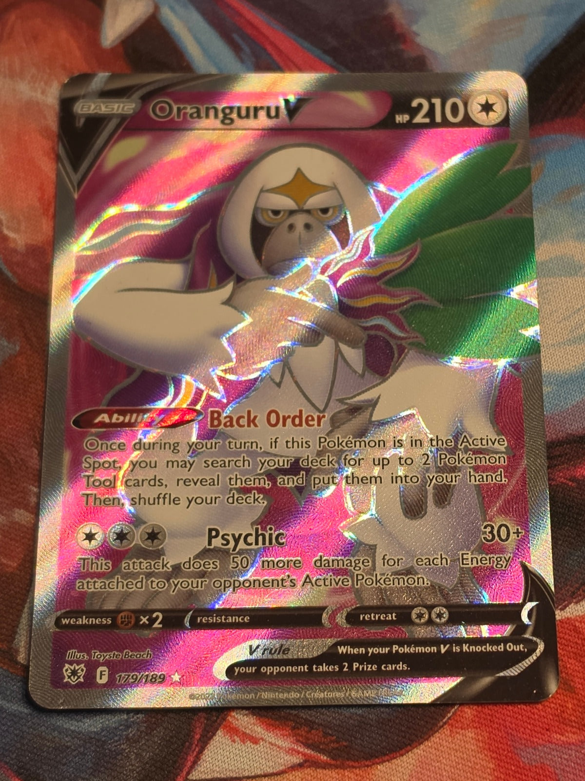Oranguru V (Full Art) Ultra Rare SWSH10: Astral Radiance 179/189 LP Pokemon