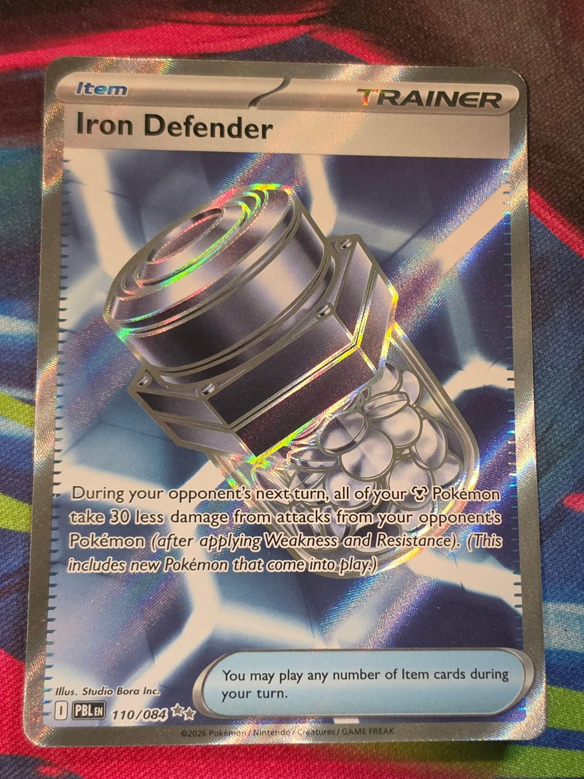 Iron Defender Ultra Rare Pitch Black 110/084 NM Pokemon