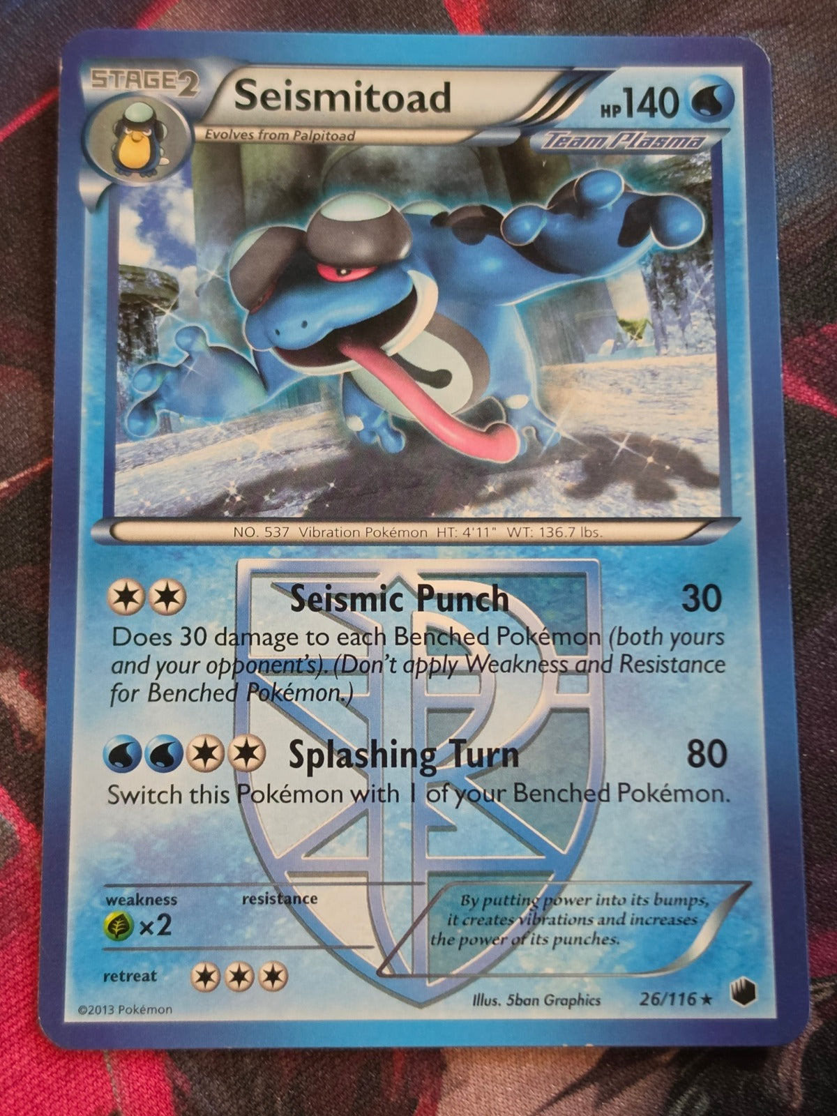Seismitoad (Team Plasma) - 26/116 - Plasma Freeze - Rare - LP - Pokemon