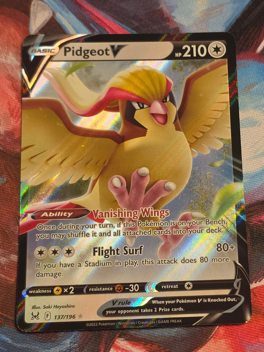 Pidgeot V Ultra Rare SWSH11: Lost Origin 137/196 NM Pokemon