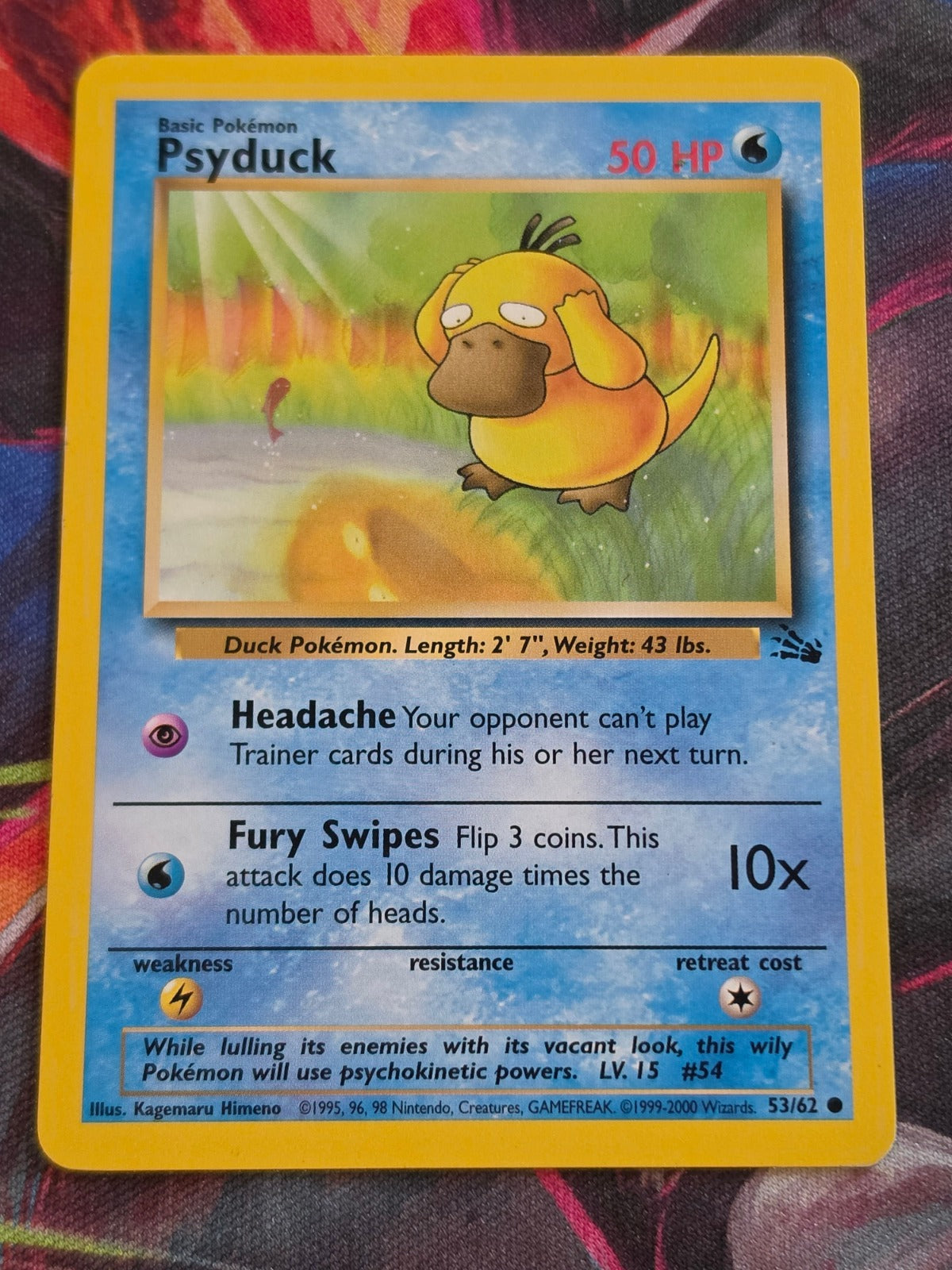 Psyduck - 53/62 - Fossil - 1999-2000 Australian 3rd Print - Common - NM - Pokemon