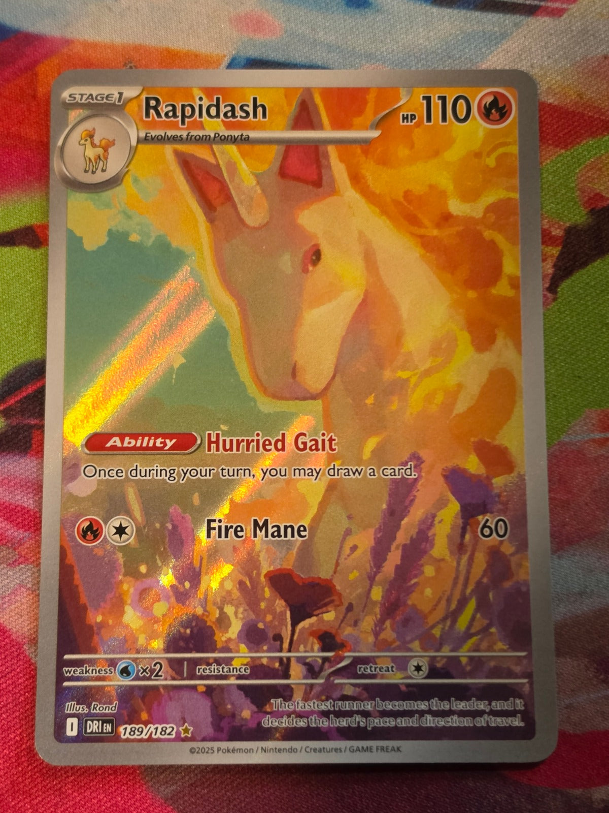 Rapidash Illustration Rare SV10: Destined Rivals 189/182 NM