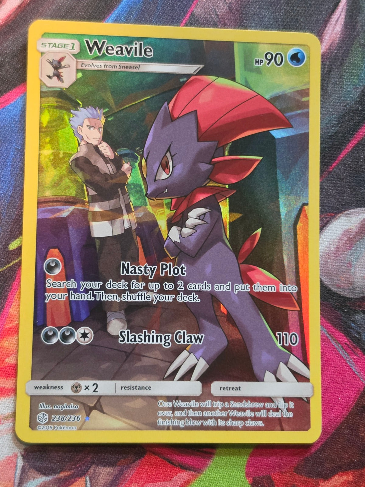 Weavile Secret Rare Cosmic Eclipse 238/236 NM Pokemon