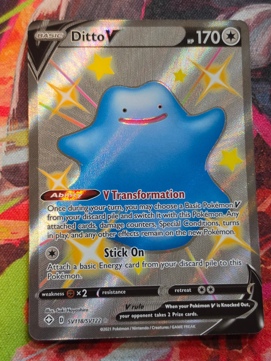 Ditto V Shiny Holo Rare Shining Fates: Shiny Vault SV118/SV122 NM Pokemon