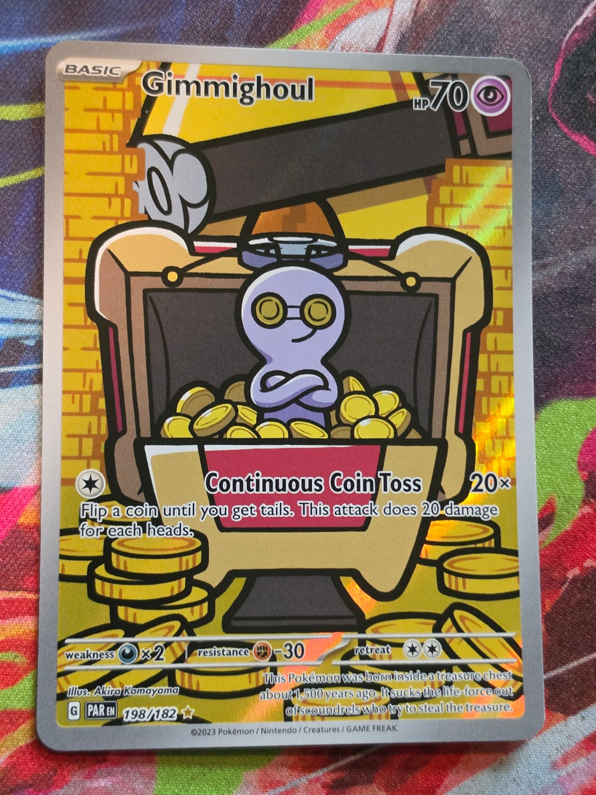 Gimmighoul Illustration Rare SV04: Paradox Rift 198/182 NM- Pokemon