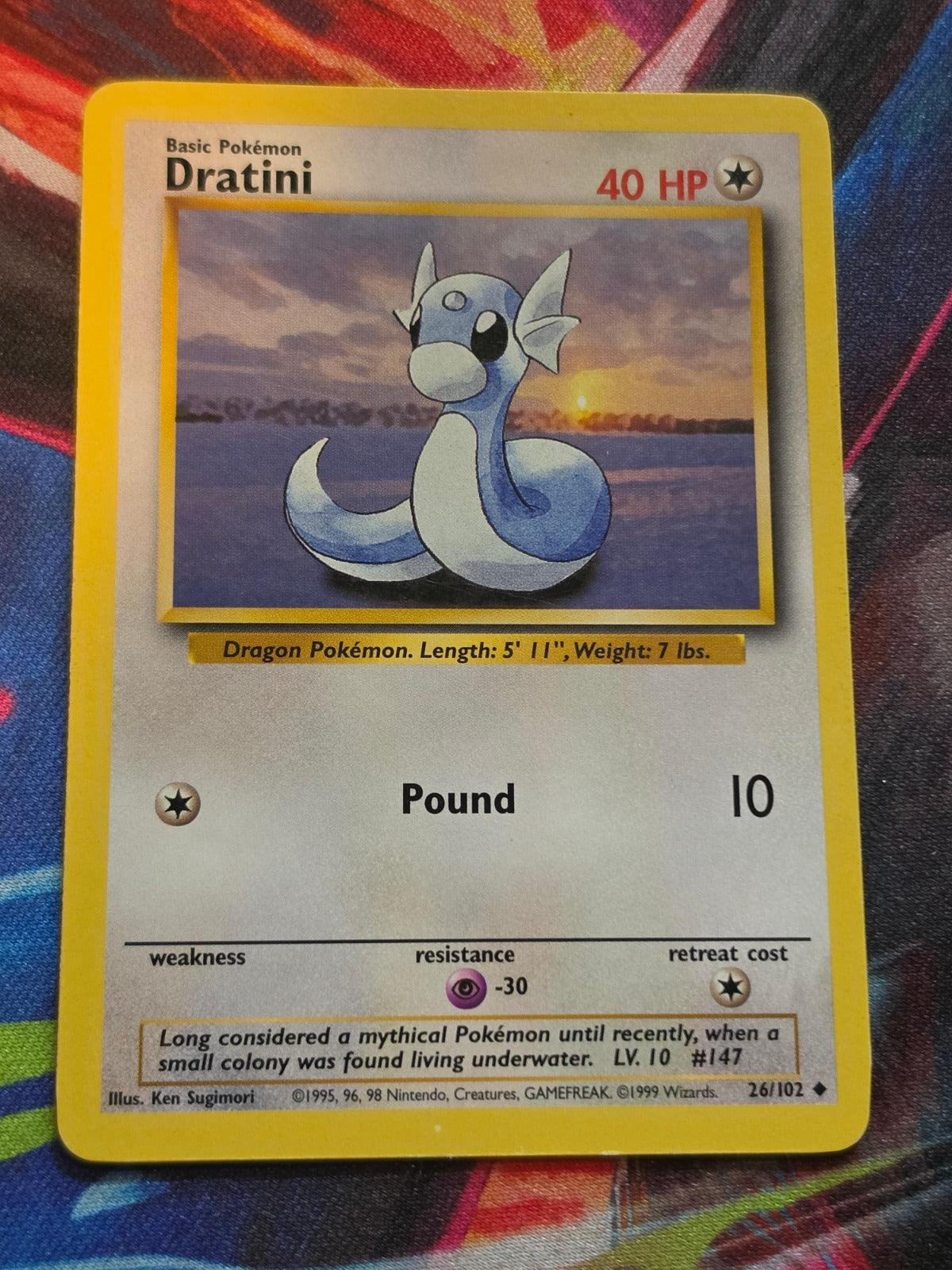 Dratini Unlimited Base Set Uncommon 026/102 LP Pokemon