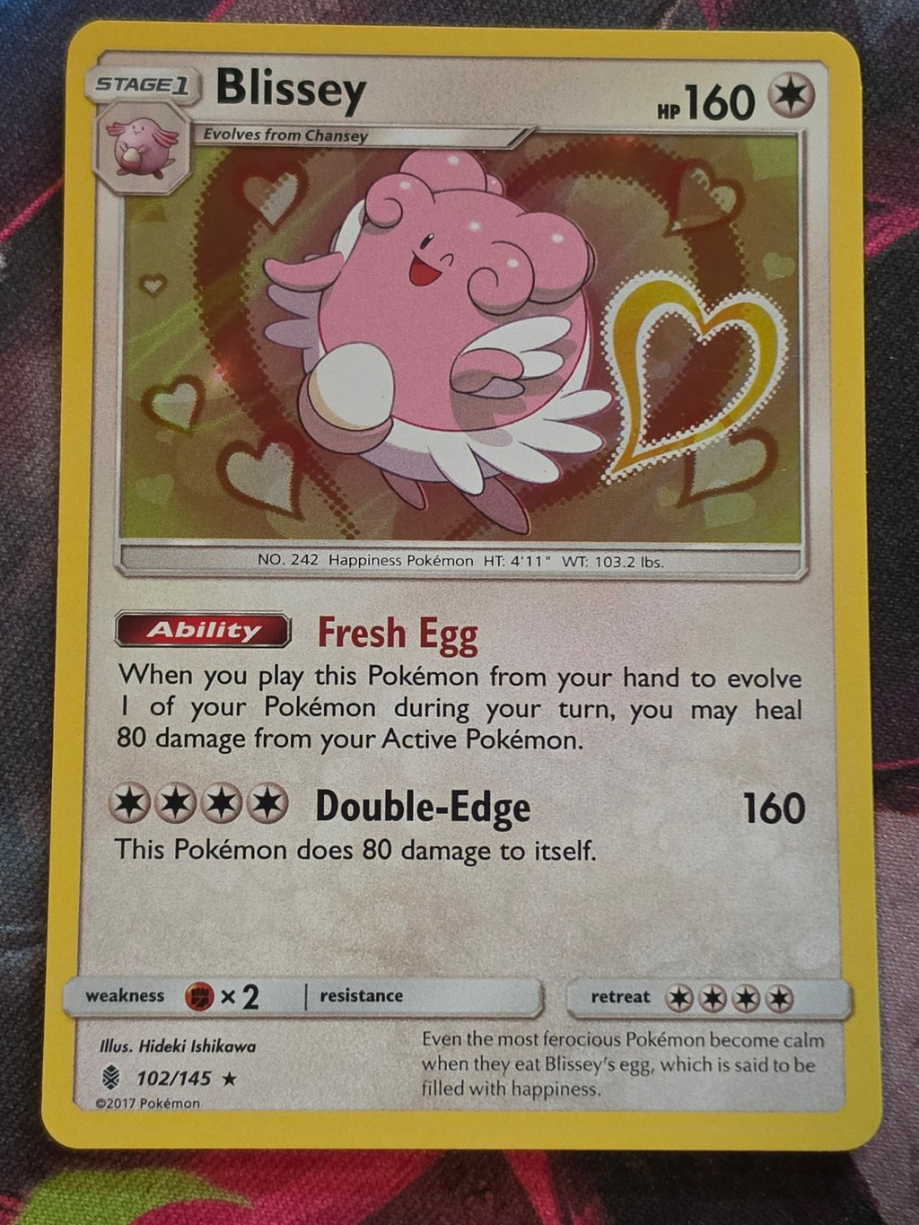 Blissey Holo Rare SM - Guardians Rising 102/145 LP+ Pokemon