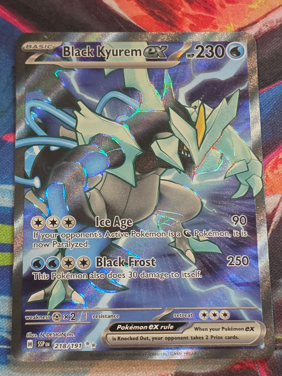 Black Kyurem ex Ultra Rare SV08: Surging Sparks 218/191 NM Pokemon
