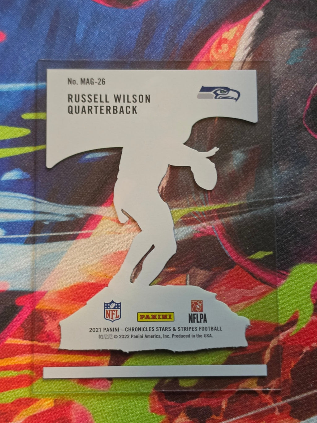 Russell Wilson 2021 Panini Chronicles - Magnitude MAG-26 NM Football (Back)