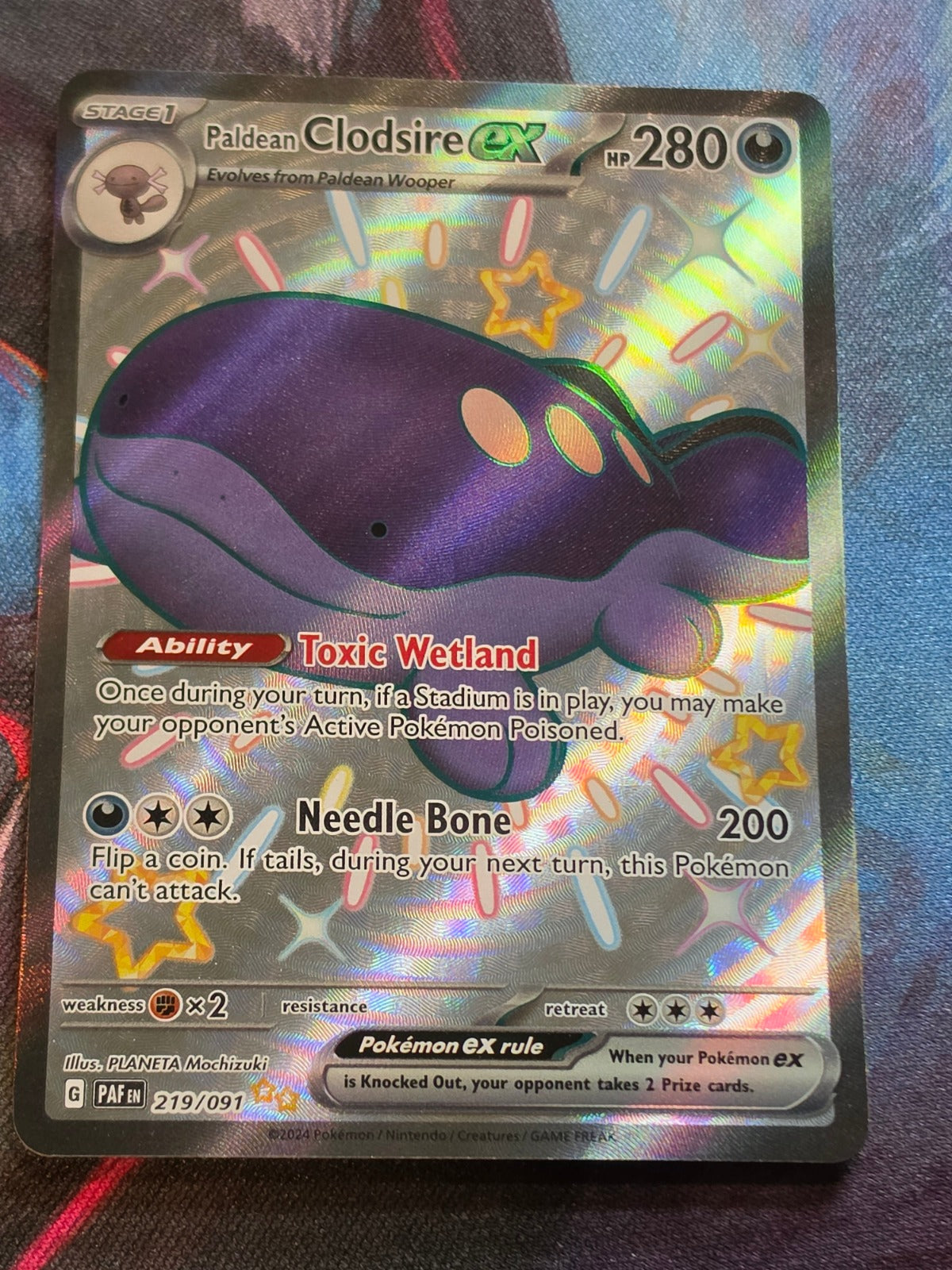 Paldean Clodsire ex Shiny Ultra Rare Paldean Fates 219/091 NM Pokemon