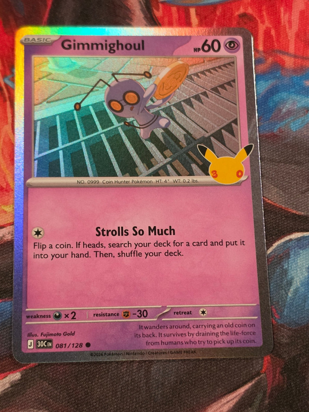 Gimmighoul - 081/128 - ME: 30th Celebration - Common - NM - Pokemon