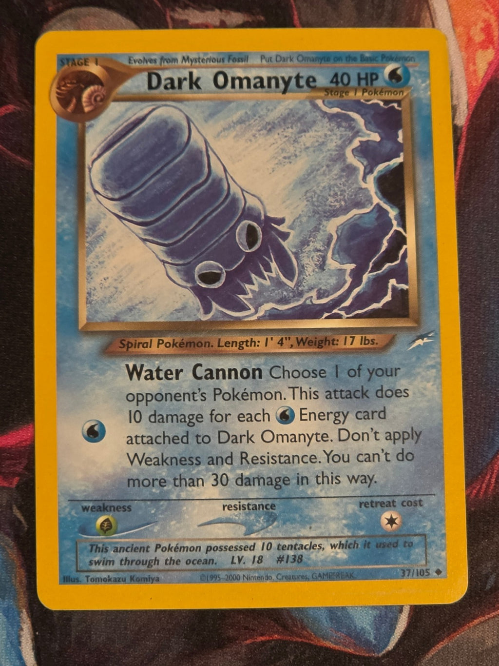 Dark Omanyte - 037/105 - Neo Destiny - Uncommon - Unlimited - LP Pokemon