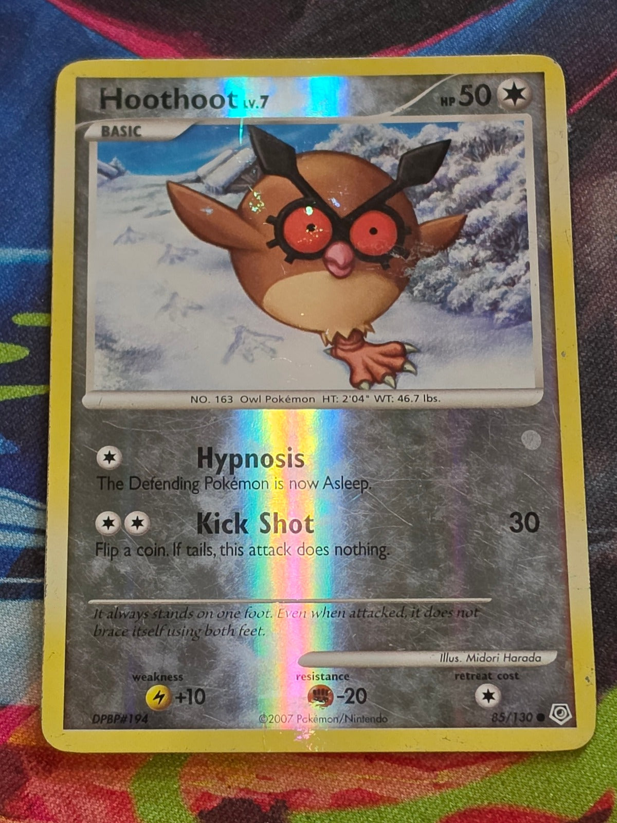 Hoothoot - 85/130 - Diamond and Pearl - Common - Reverse Holo - HP Pokemon