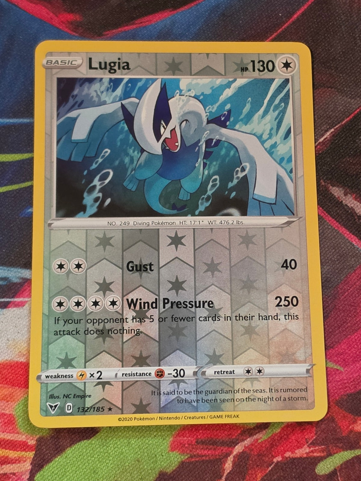 Lugia Reverse Holo Rare Vivid Voltage 132/185 NM Pokemon