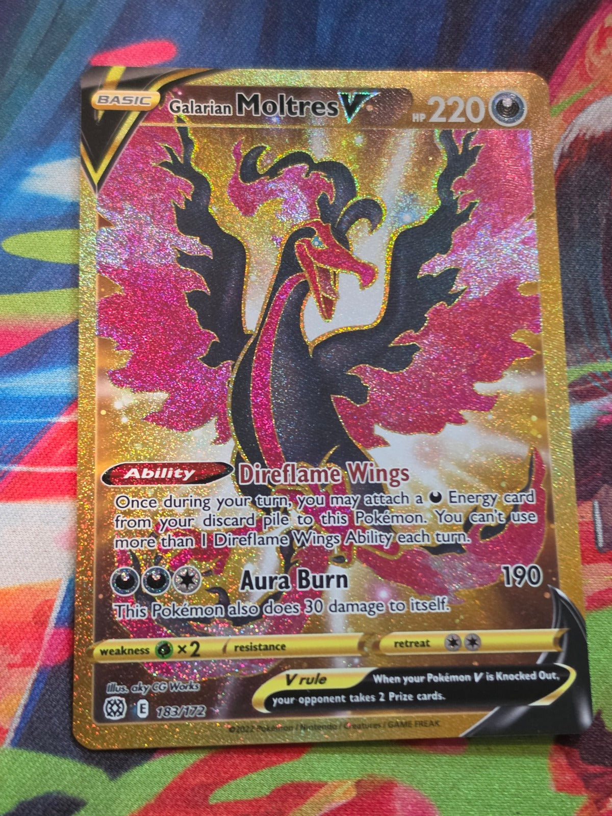 Galarian Moltres V (Secret) Secret Rare SWSH09: Brilliant Stars 183/172 NM Pokemon