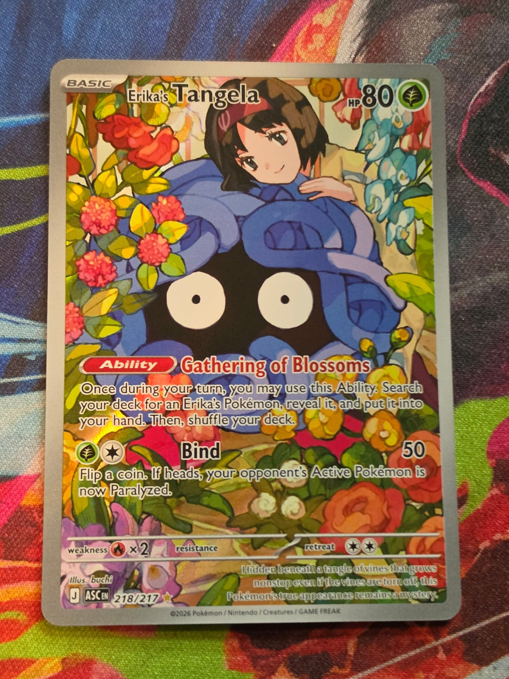 Erika's Tangela Illustration Rare ME: Ascended Heroes 218/217 NM Pokemon