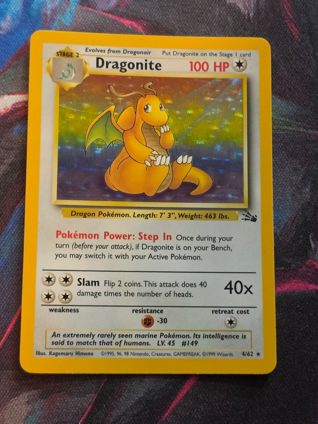 Dragonite Holo Rare Fossil 04/62 LP Pokemon