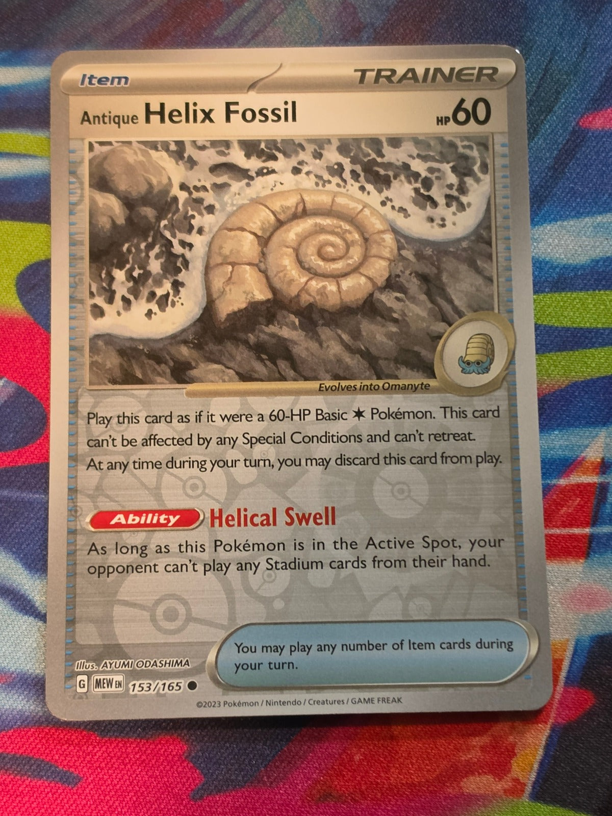 Antique Helix Fossil Reverse Holo Common SV: Scarlet & Violet 151 153/165 NM