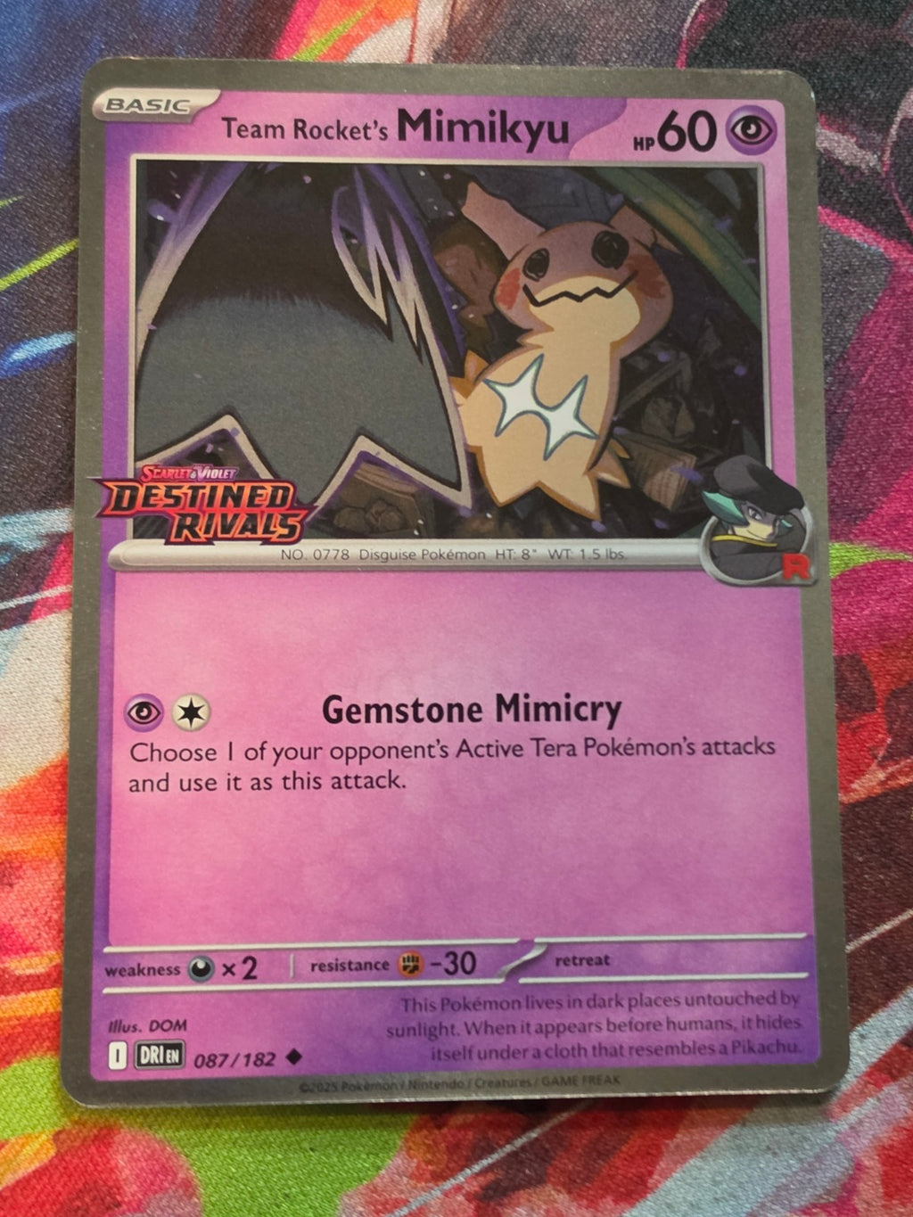 Team Rocket's Mimikyu (Prerelease) Uncommon Miscellaneous Cards & Products 087/182 NM Pokemon