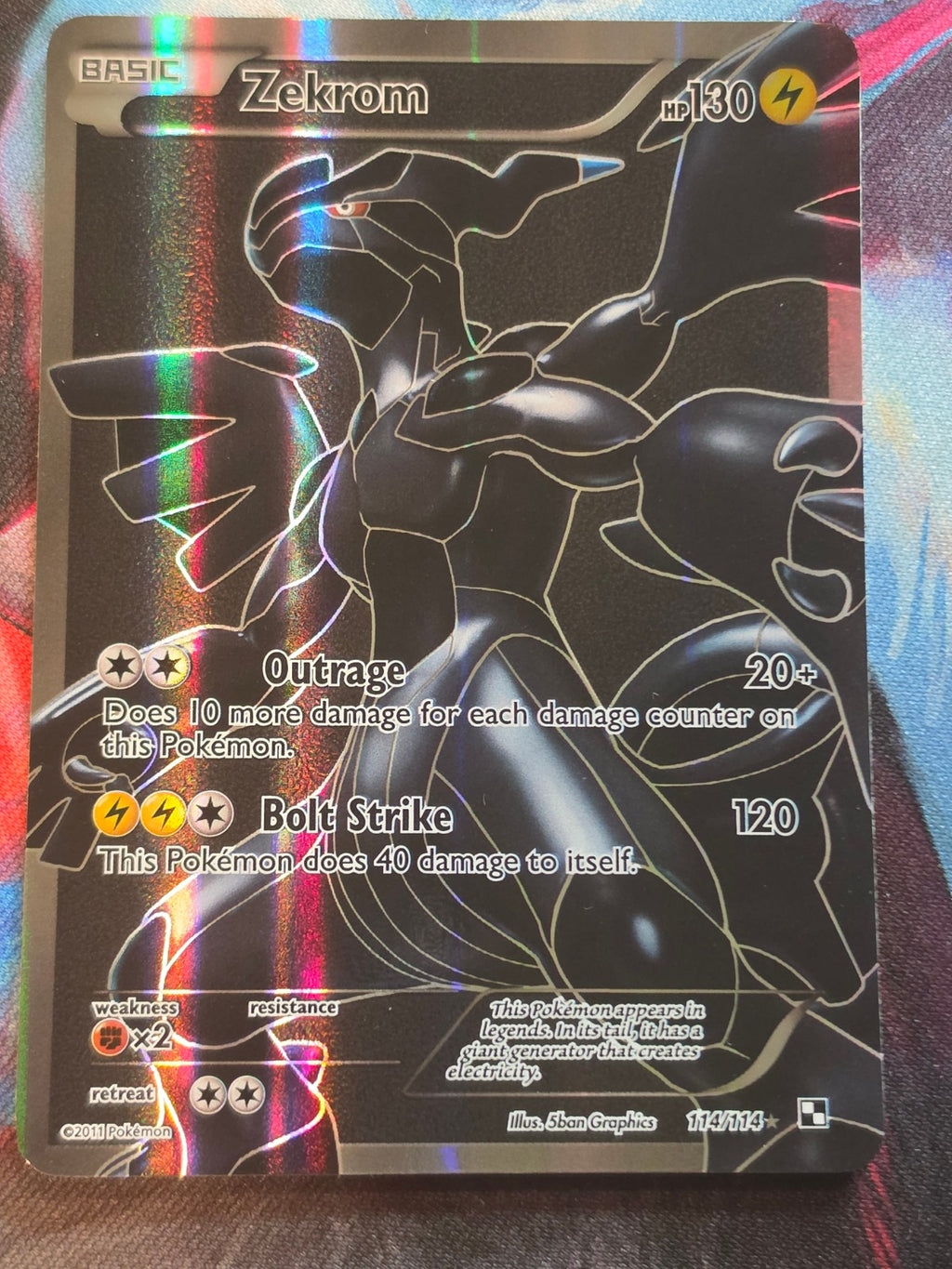 Zekrom (114 Full Art) - 114/114 - Black and White - Ultra Rare - NM - Pokemon