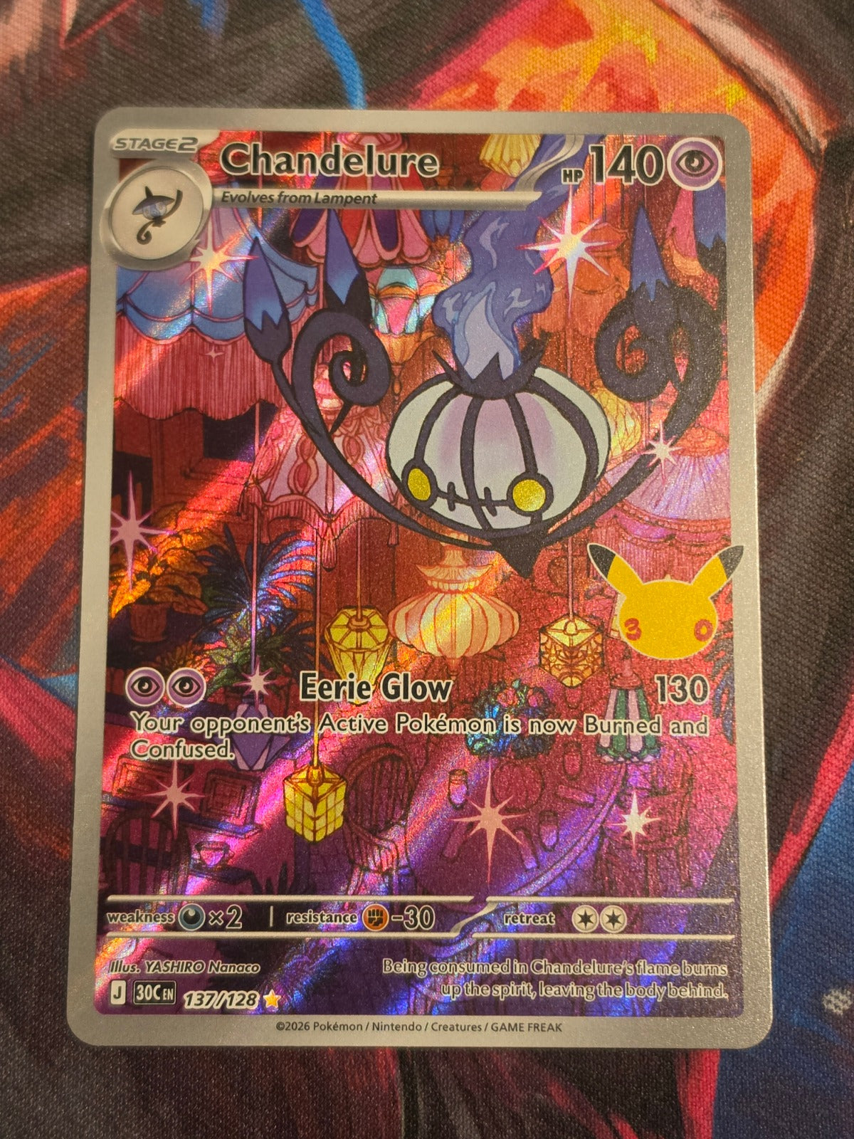 Chandelure Illustration Rare ME: 30th Celebration 137/128 NM Pokemon