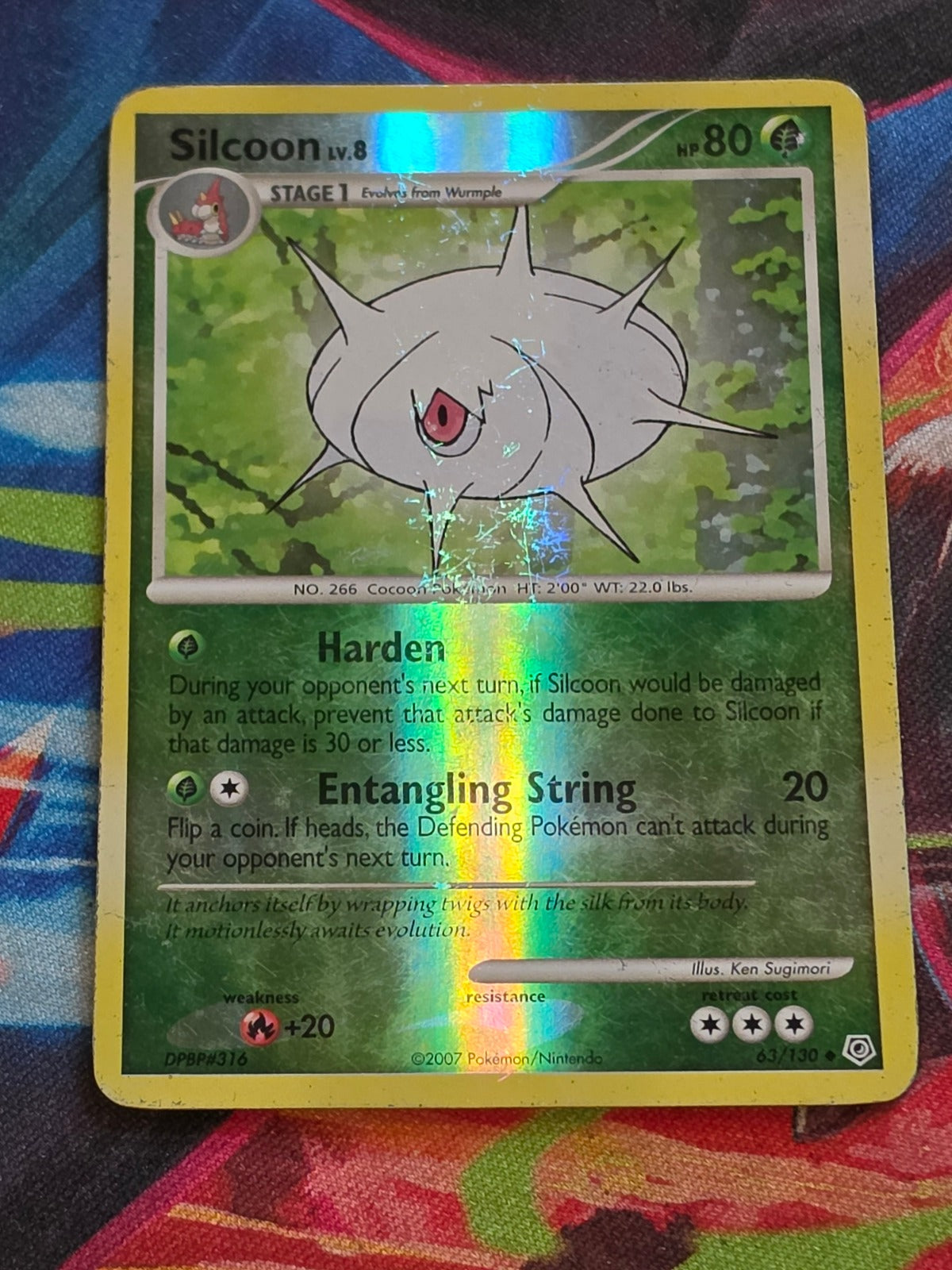 Silcoon - 63/130 - Diamond and Pearl - Uncommon - Reverse Holo - HP Pokemon
