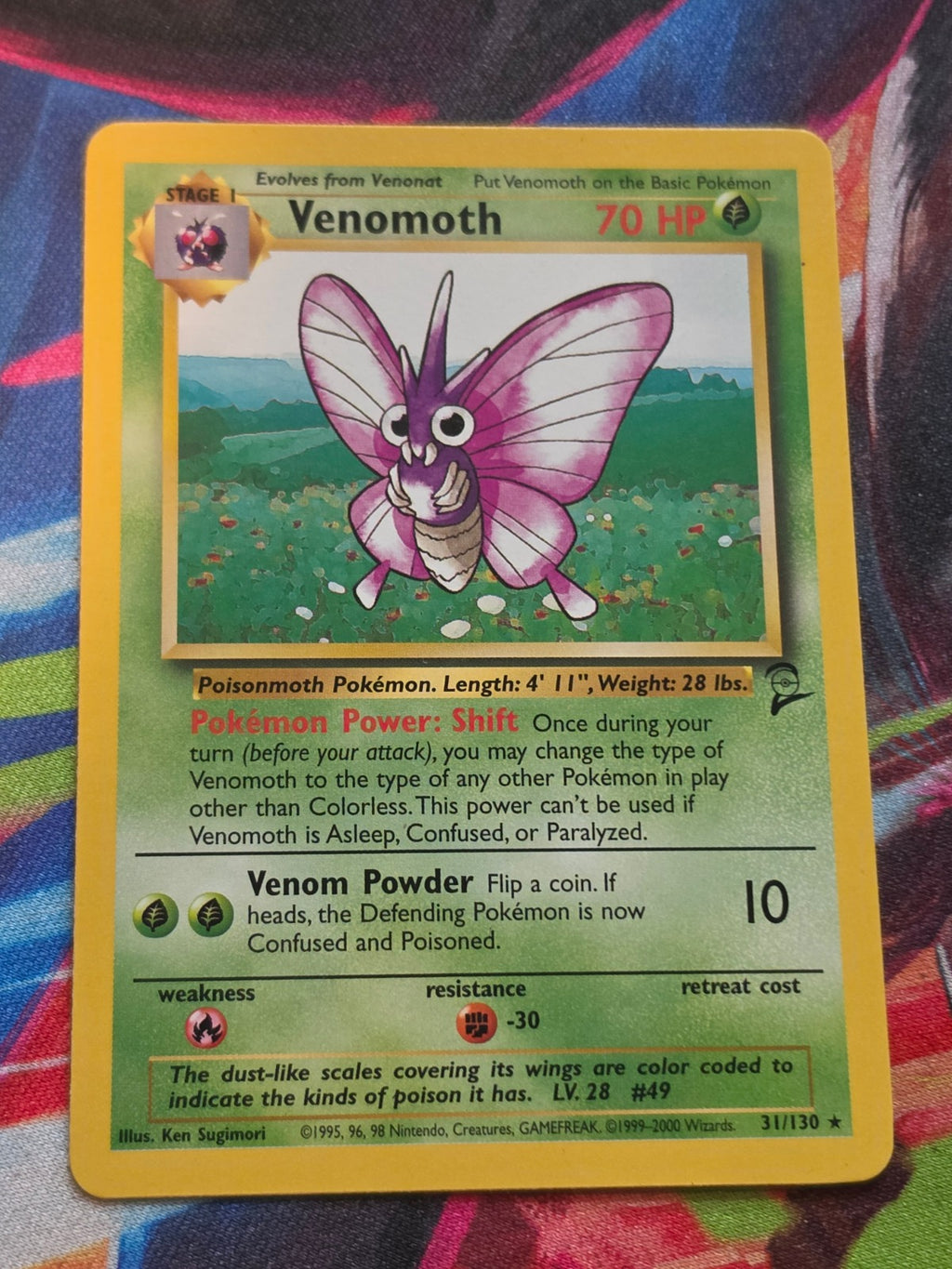 Venomoth Rare Base Set 2 031/130 NM Pokemon