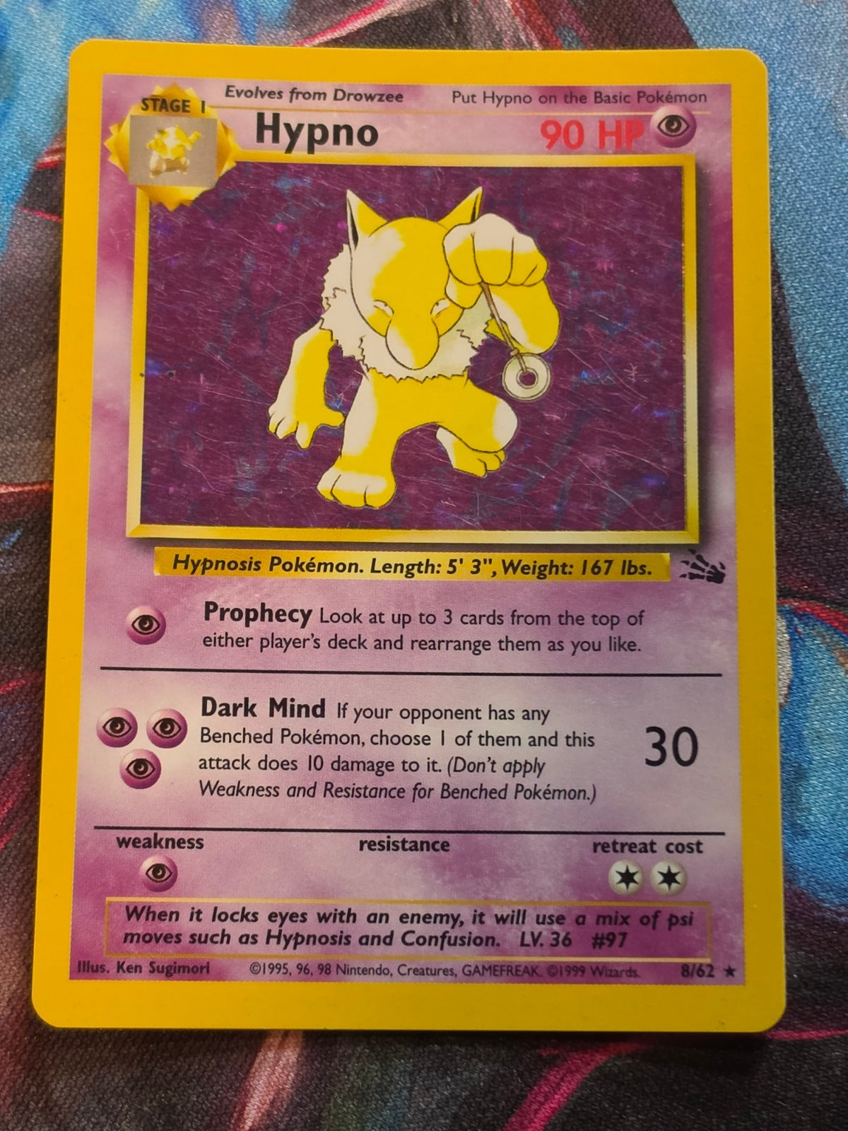 Hypno Holo Rare Fossil 08/62 LP Pokemon