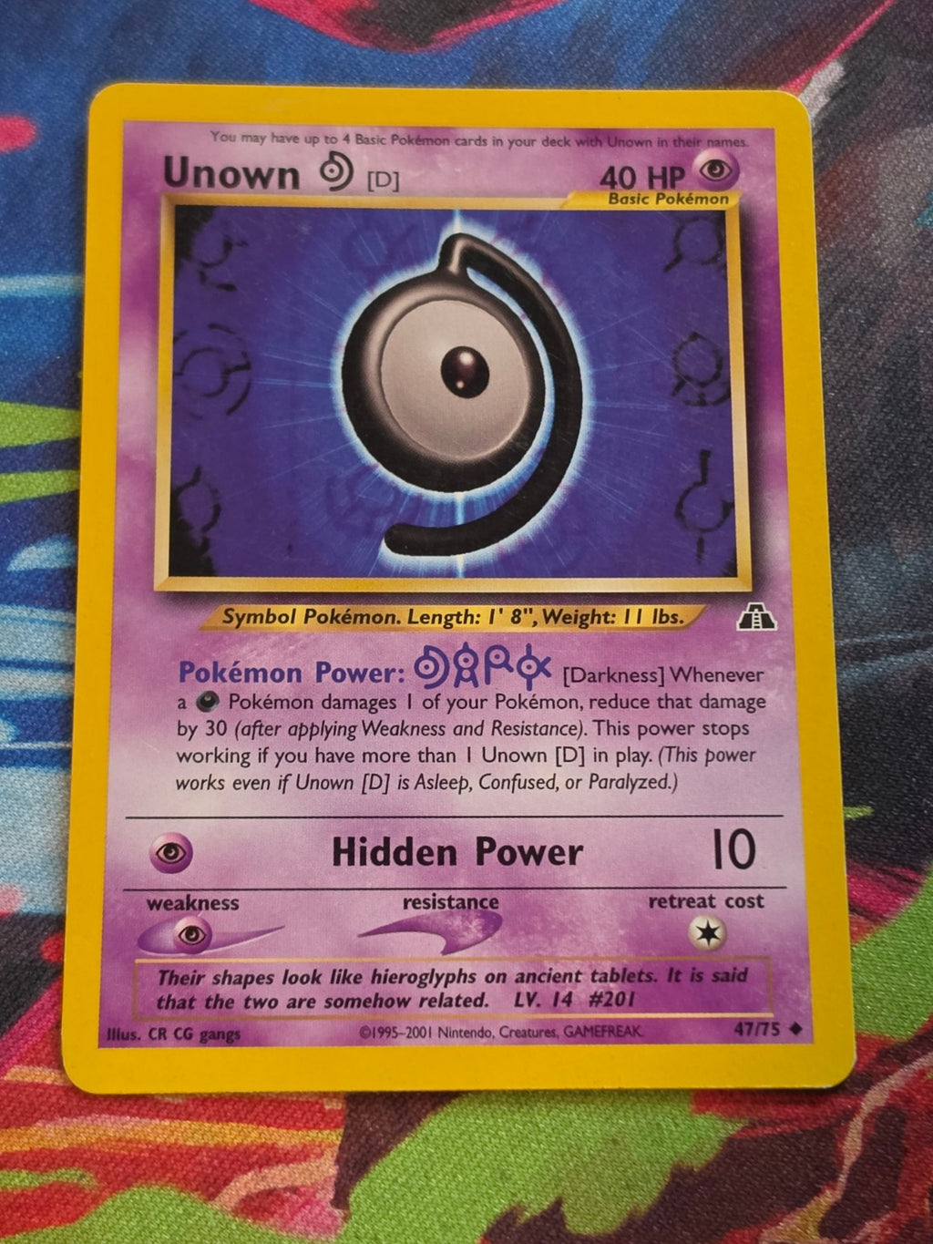 Unown [D] - 47/75 - Neo Discovery - Uncommon - Unlimited - LP+ Pokemon