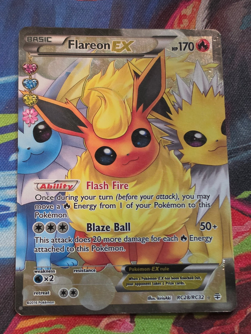 Flareon EX (Full Art) Ultra Rare Generations: Radiant Collection RC28/RC32 MP Pokemon