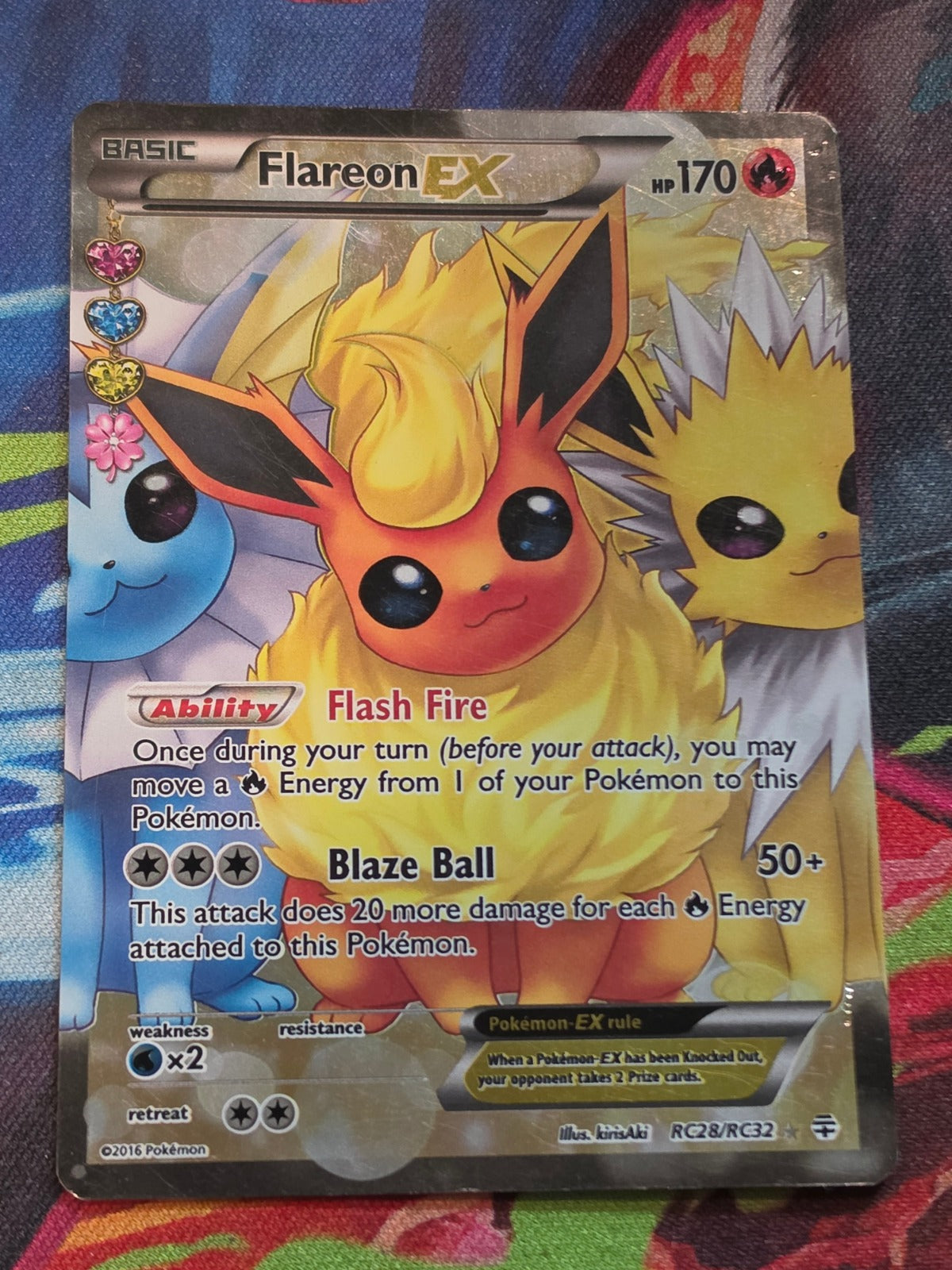 Flareon EX (Full Art) Ultra Rare Generations: Radiant Collection RC28/RC32 MP Pokemon
