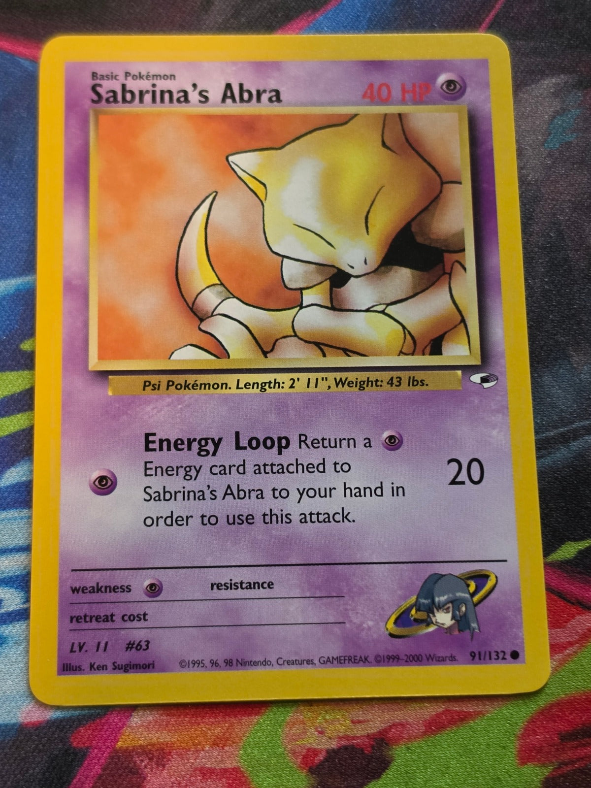 Sabrina's Abra - 091/132 - Gym Heroes - Common - Unlimited - NM Pokemon