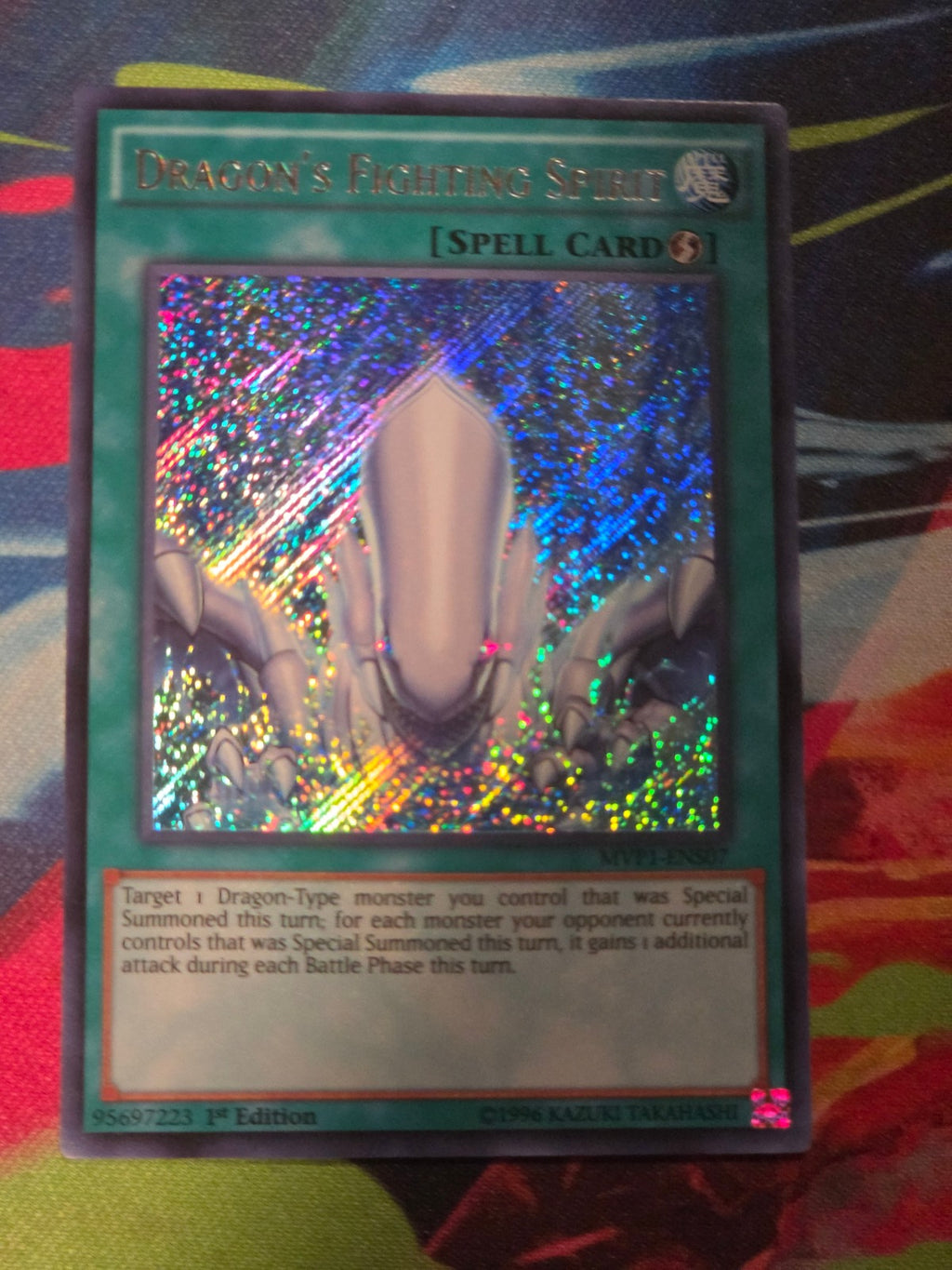 Dragon's Fighting Spirit Secret Rare The Dark Side of Dimensions Movie Pack: Secret Edition MVP1-ENS07 1st Edition LP Yu-Gi-Oh!