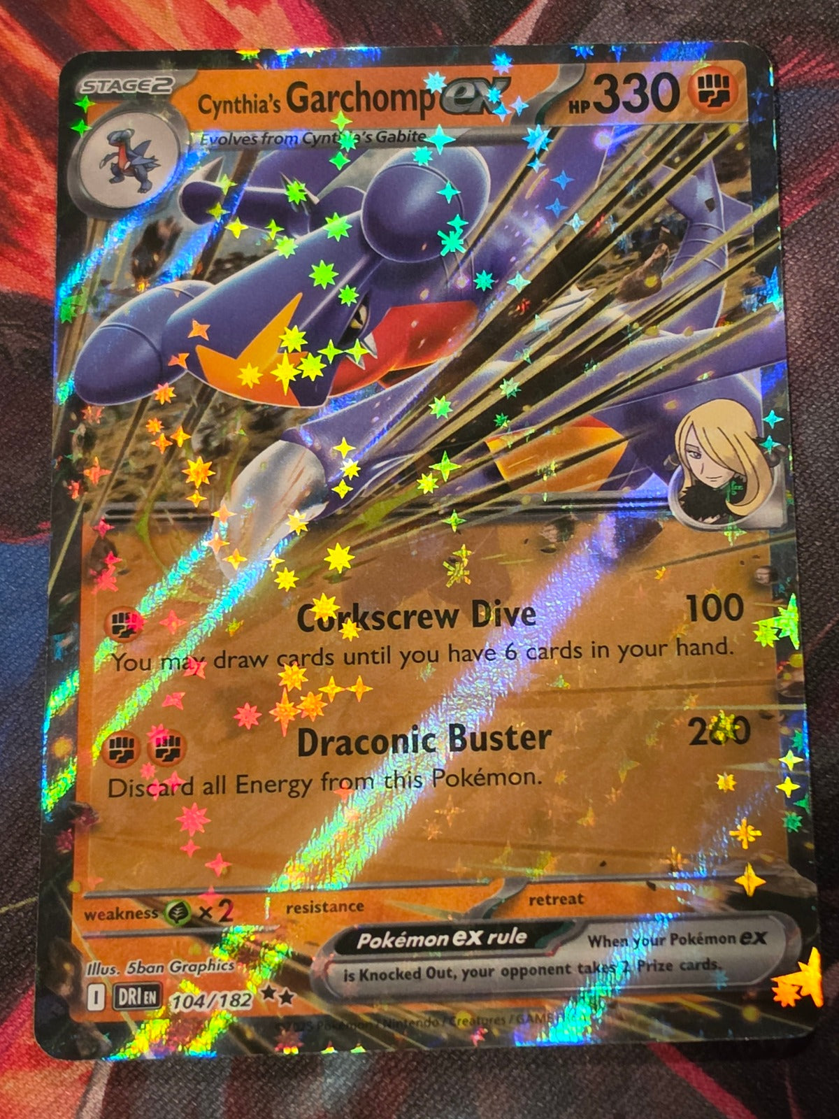 Cynthia's Garchomp ex - 104/182 - SV10: Destined Rivals - Double Rare - NM Pokemon