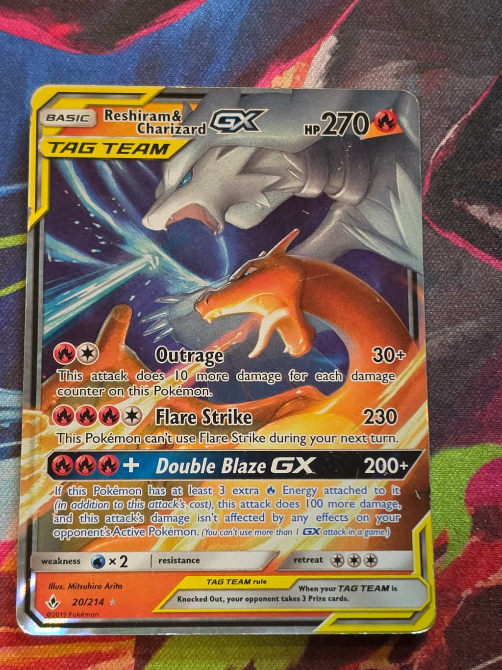 Reshiram & Charizard GX Ultra Rare SM - Unbroken Bonds 20/214 MP+ Pokemon