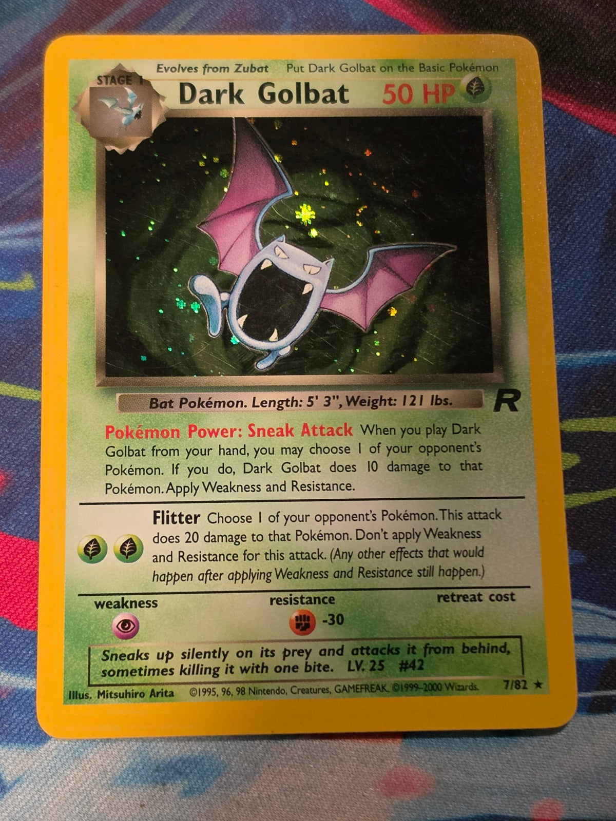 Dark Golbat (7) Holo Rare Unlimited Team Rocket 07/82 LP Pokemon
