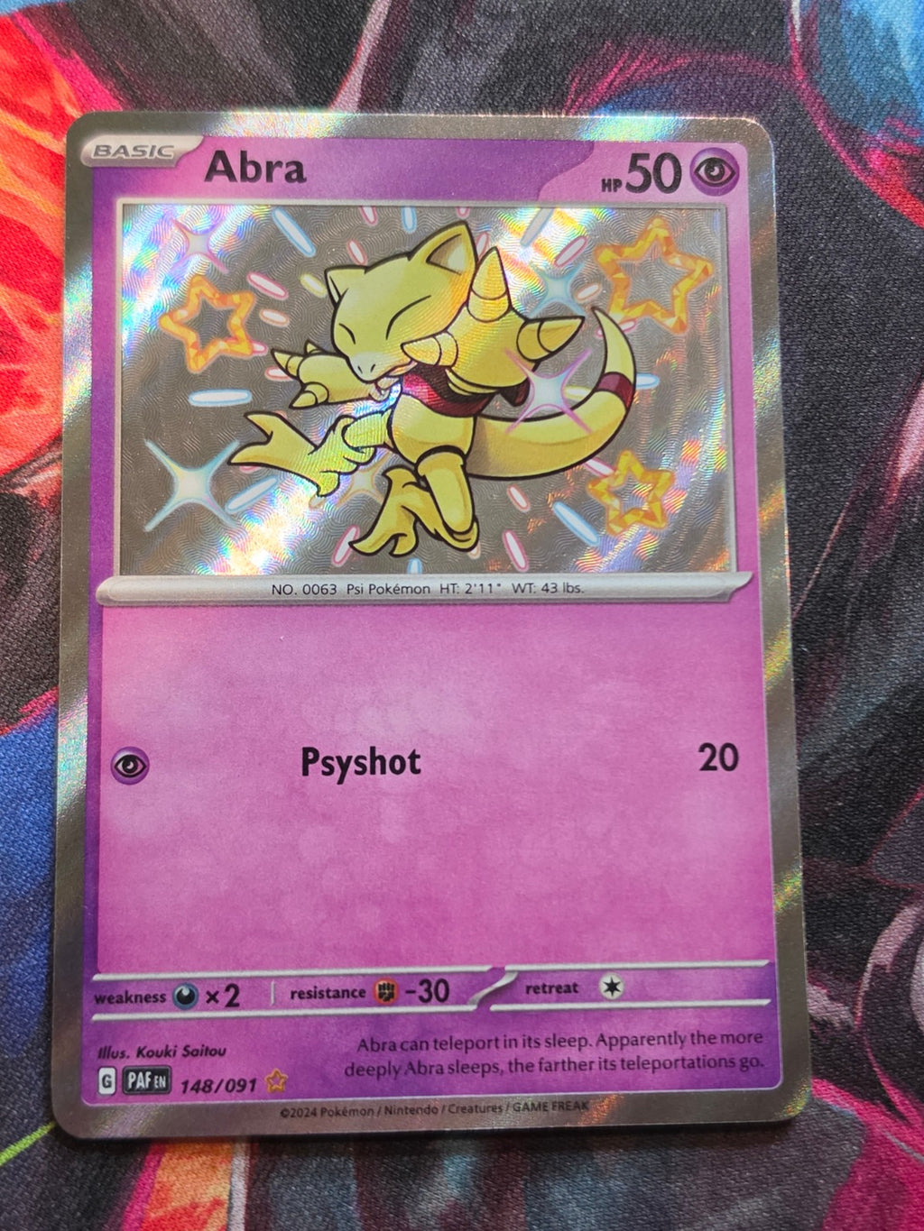 Abra Shiny Rare Paldean Fates 148/091 NM Pokemon