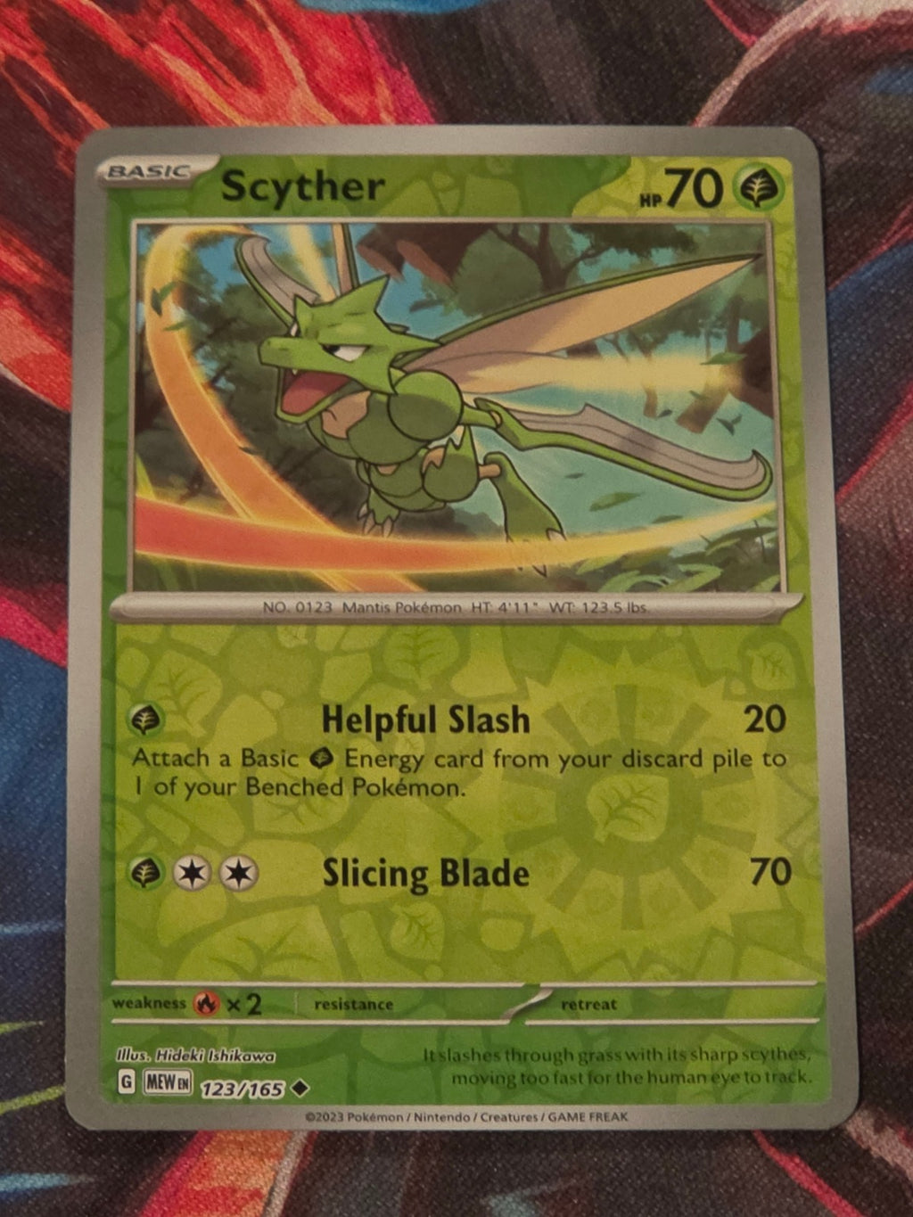 Scyther - 123/165 - SV: Scarlet & Violet 151 - Uncommon - Reverse Holo - NM Pokemon